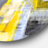Grey and Yellow Blur Abstract' Abstract Circle Metal Wall Art