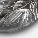 Wolf and American Indian Chief' Abstract Metal Artwork