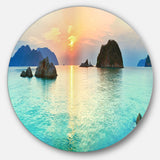 Sunrise Panorama' Photography Circle Metal Wall Art