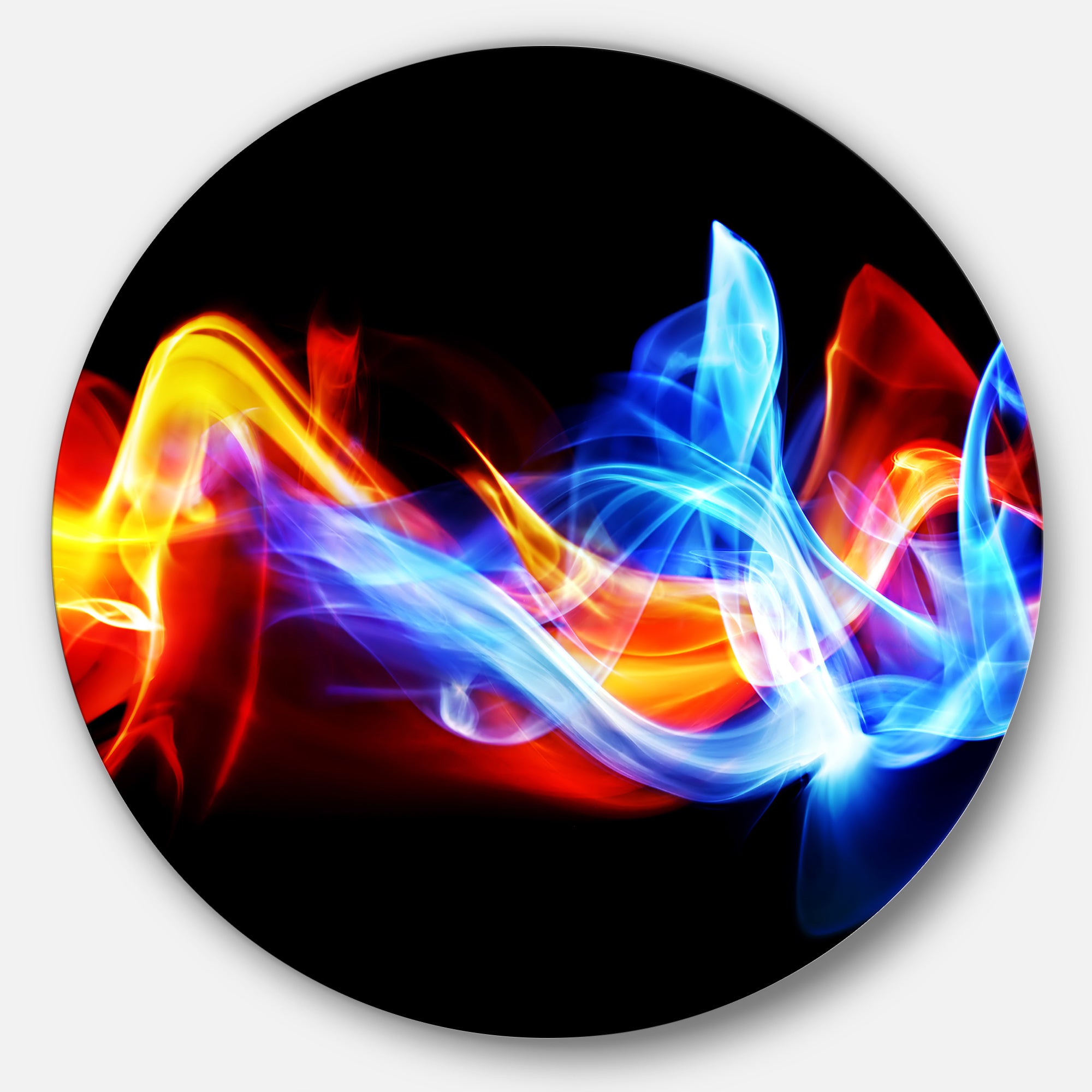 Fire and Ice' Disc Abstract Circle Metal Wall Art