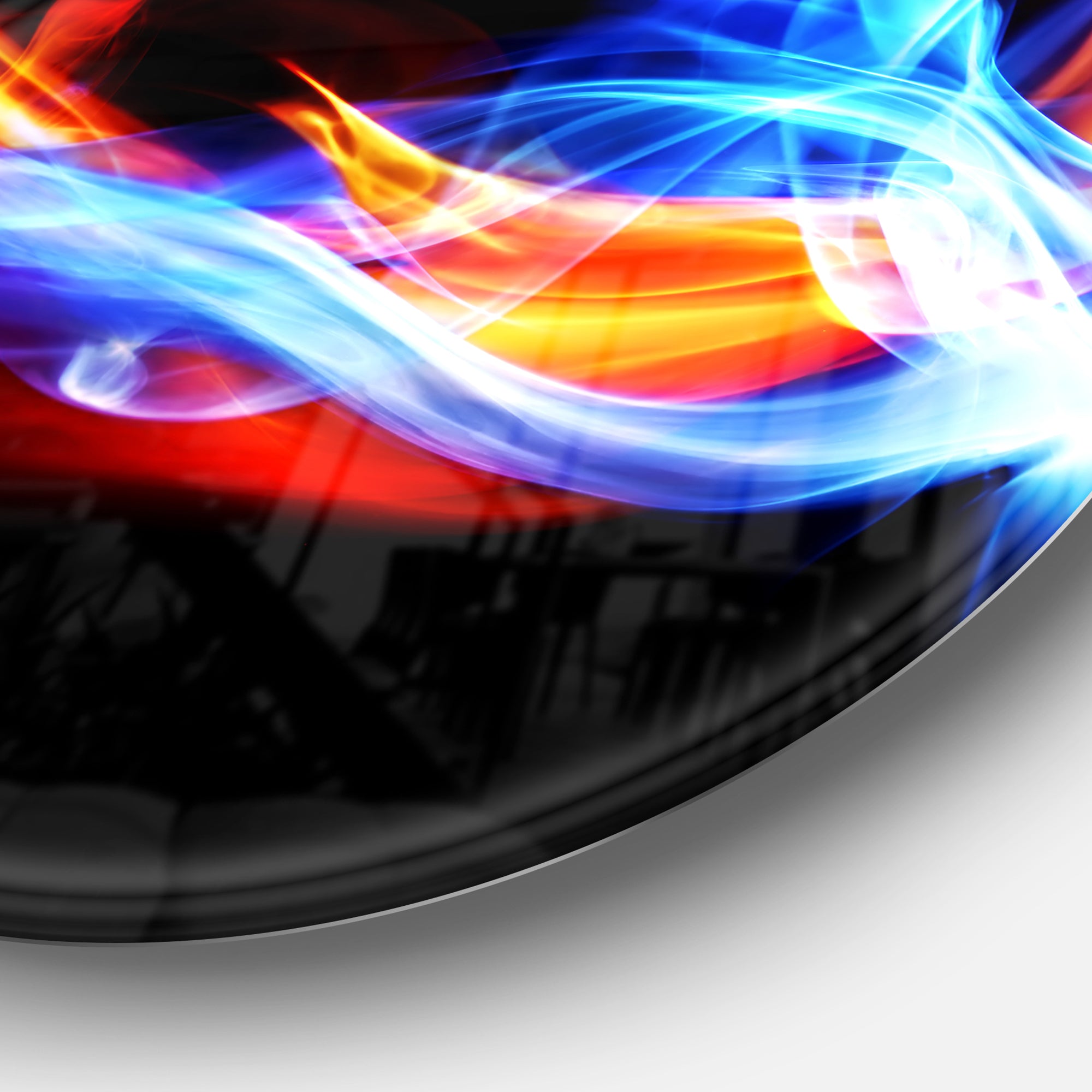 Fire and Ice' Disc Abstract Circle Metal Wall Art