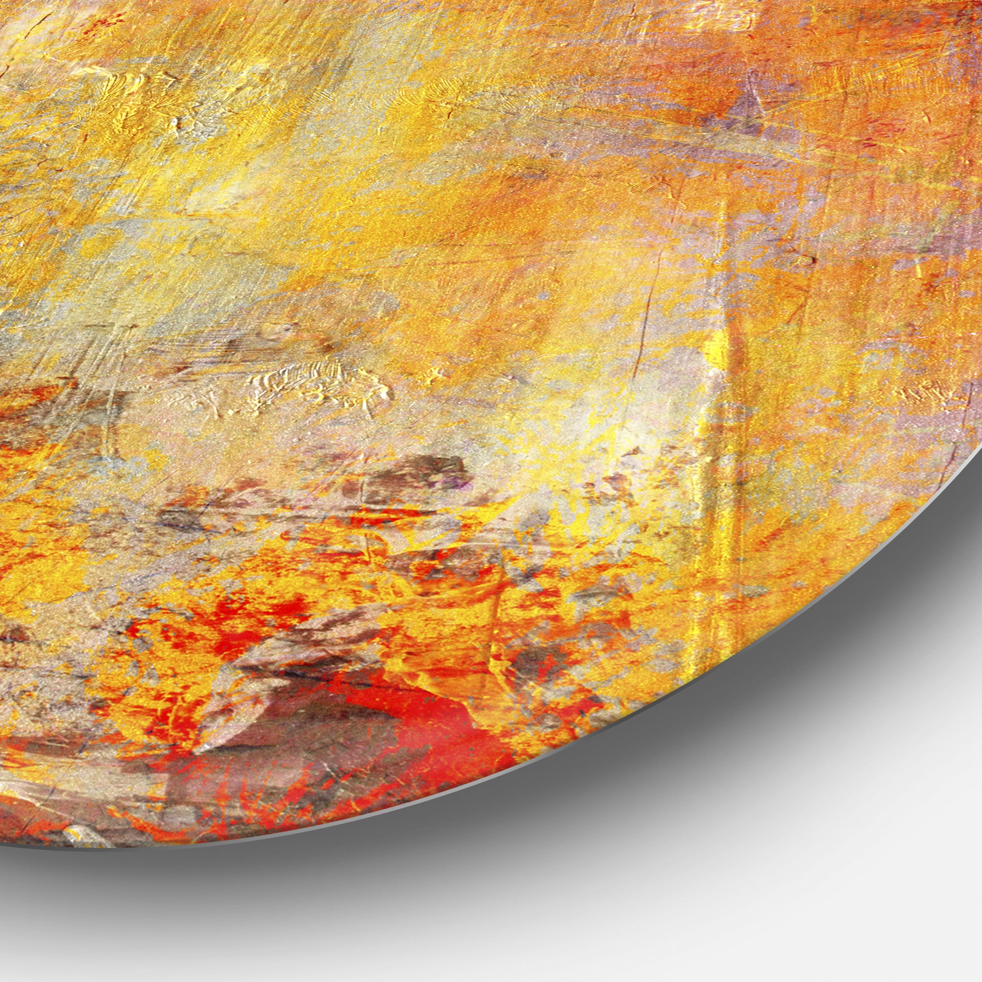 Ambient Canvas Grunge' Disc Abstract Circle Metal Wall Art