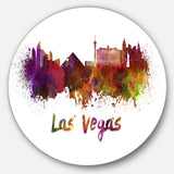 'Las Vegas Skyline' Disc Large Cityscape Metal Artwork Print