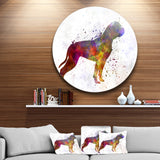 American Bulldog' Disc Animal Circle Metal Wall Art