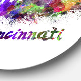 'Cincinnati Skyline' Disc Large Cityscape Metal Artwork Print