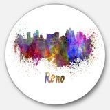 'Reno Skyline' Disc Cityscape Metal Artwork Print