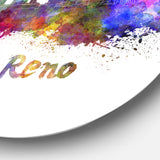 'Reno Skyline' Disc Cityscape Metal Artwork Print