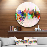 'Cincinnati Skyline' Disc Cityscape Metal Artwork Print