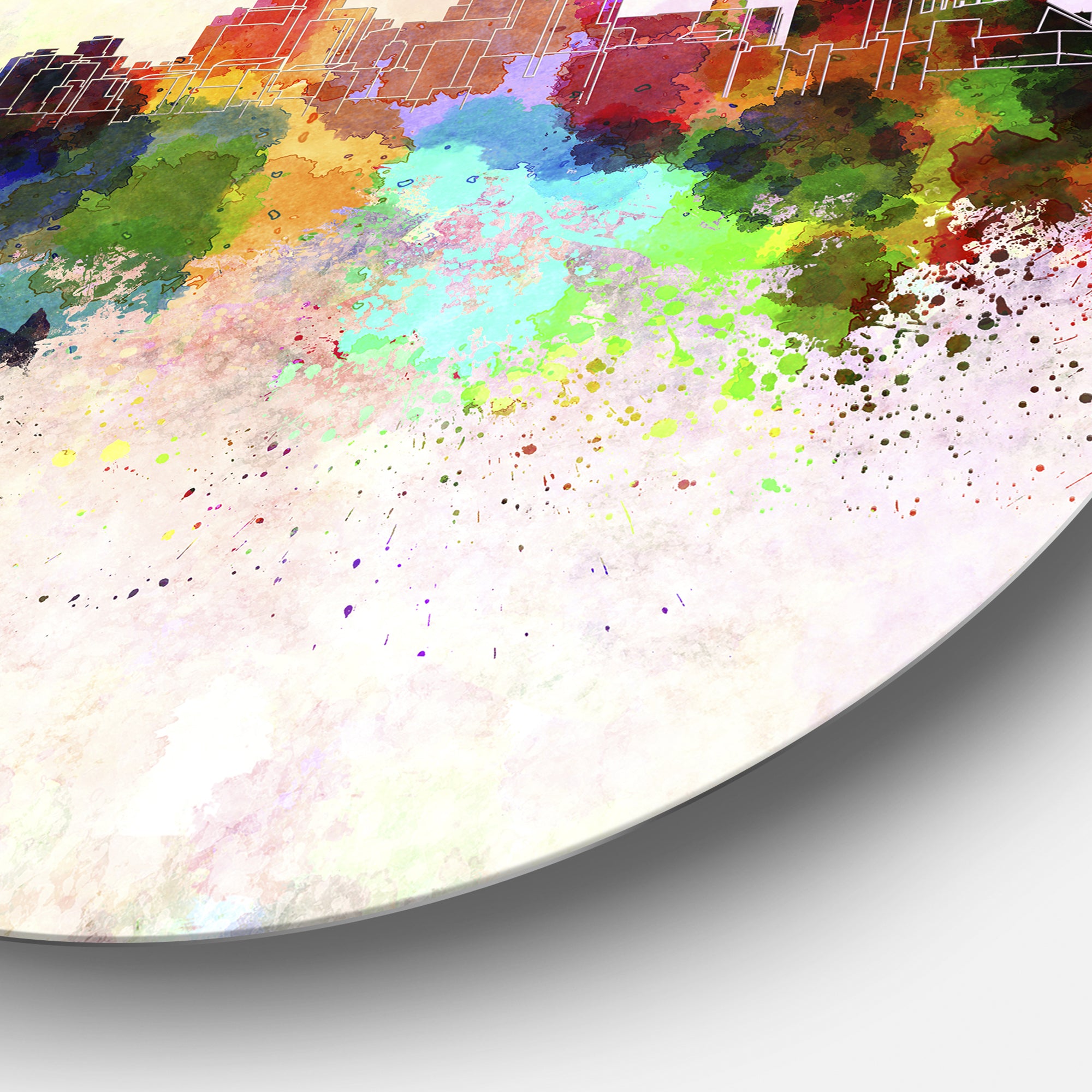 'Cincinnati Skyline' Disc Cityscape Metal Artwork Print