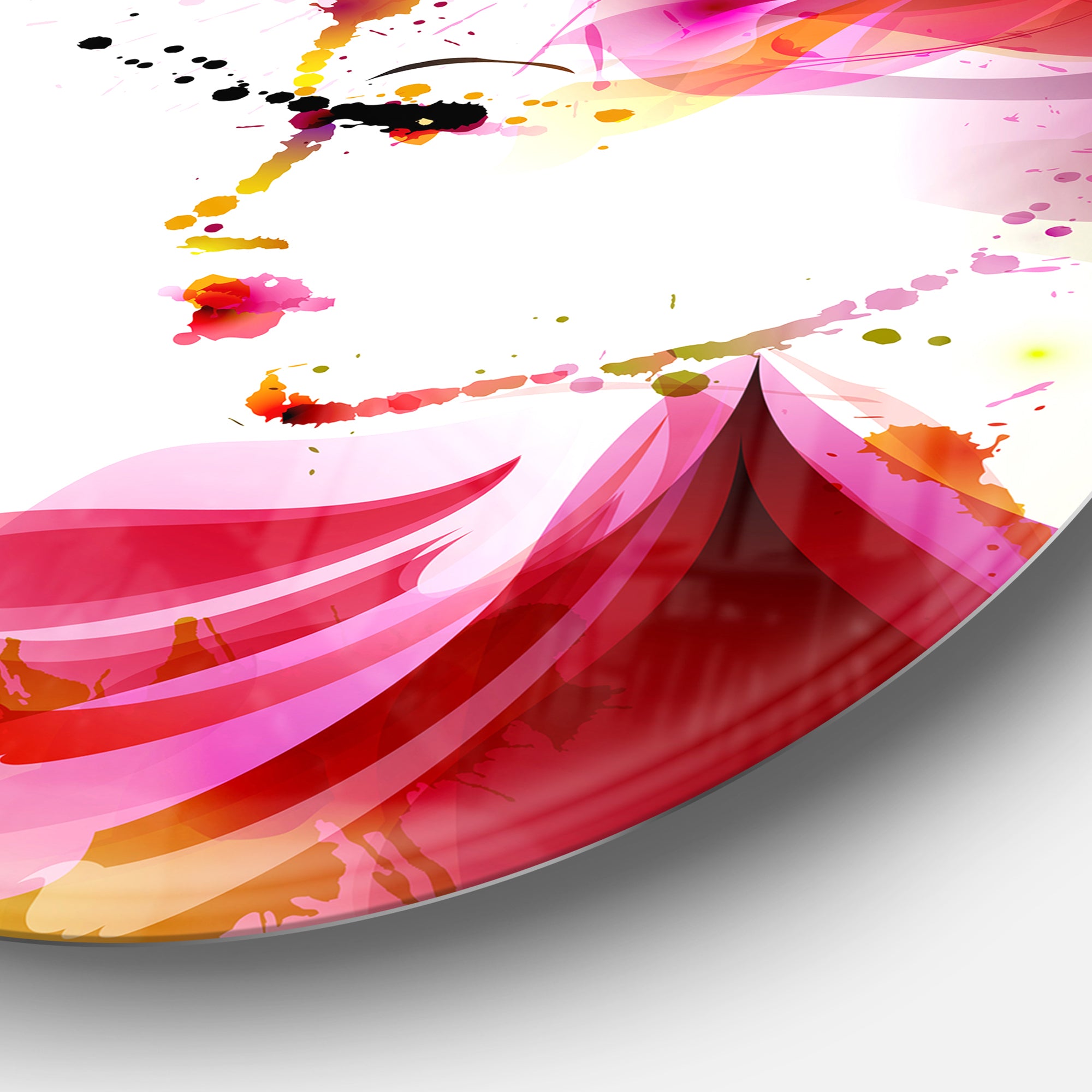 Fashion Woman with Abstract Hair' Disc Abstract Circle Metal Wall Art