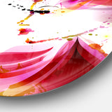 Fashion Woman with Abstract Hair' Disc Abstract Circle Metal Wall Art