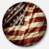 American Flag' Disc Contemporary Circle Metal Wall Art