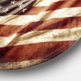 American Flag' Disc Contemporary Circle Metal Wall Art