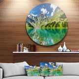 Bright Day Mountain Lake' Disc Photography Circle Metal Wall Art