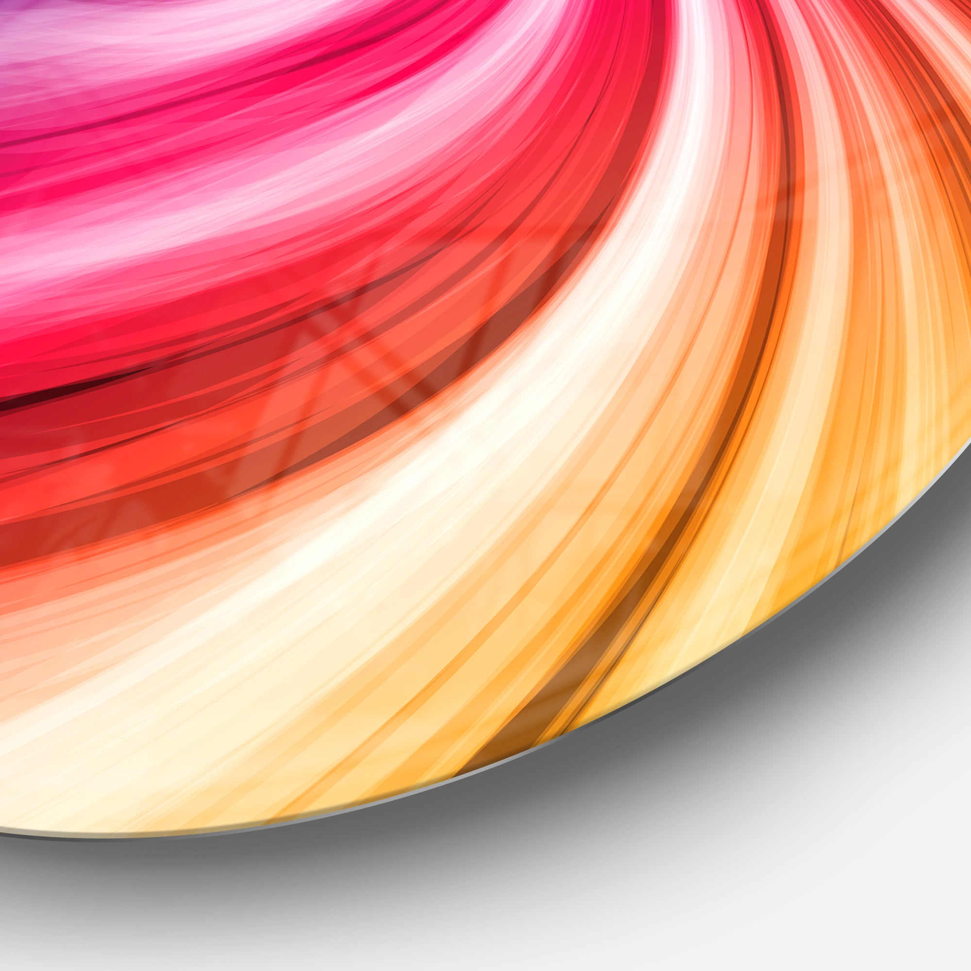 Abstract Colorful Waves' Disc Contemporary Circle Metal Wall Art