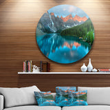 Moraine Lake Sunrise' Disc Landscape Photography Circle Metal Wall Art