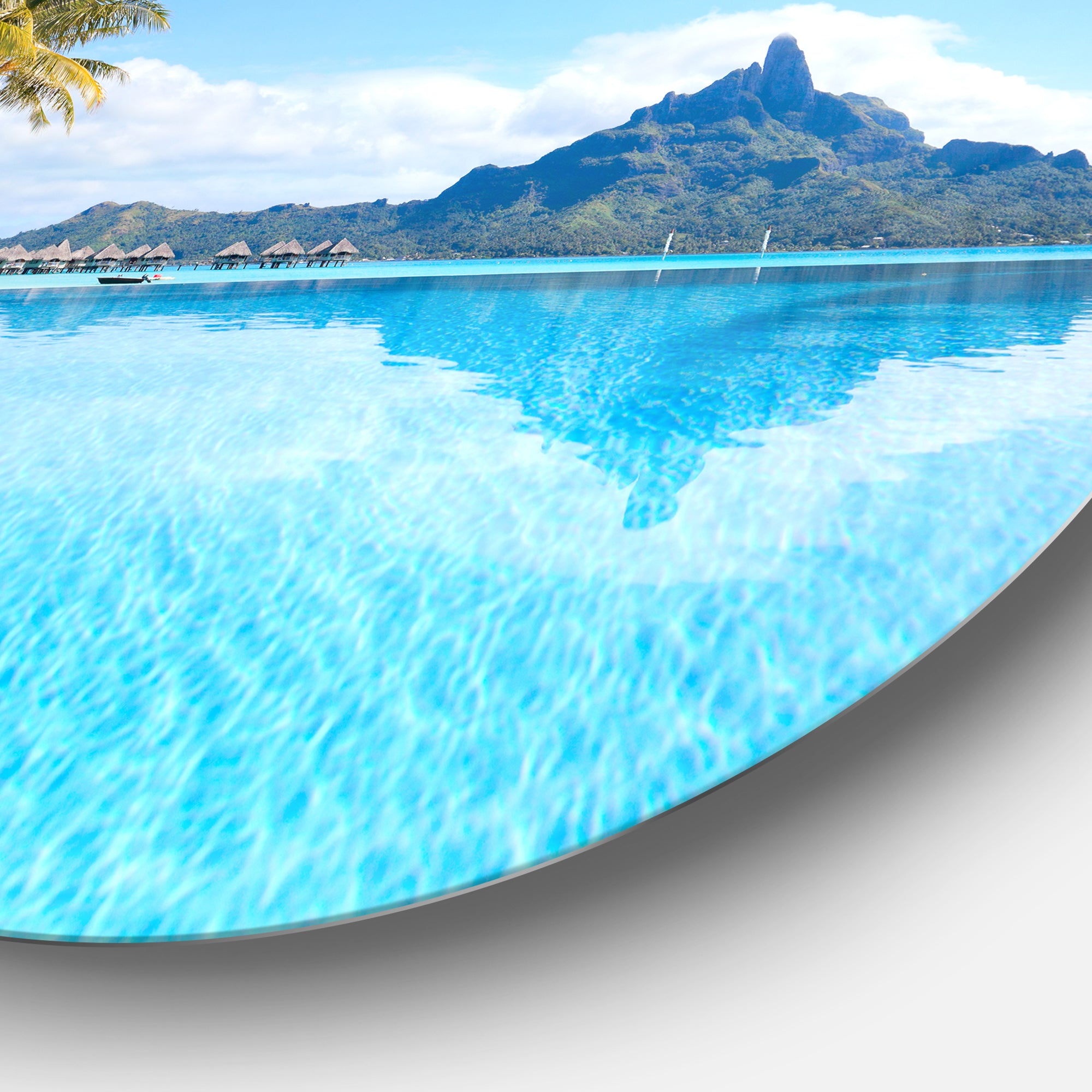 Bora Bora Landscape' Disc Photography Circle Metal Wall Art