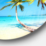 Tropical Beach' Disc Photography Seascape Circle Metal Wall Art
