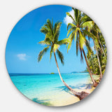 Tropical Beach' Disc Photography Seascape Circle Metal Wall Art