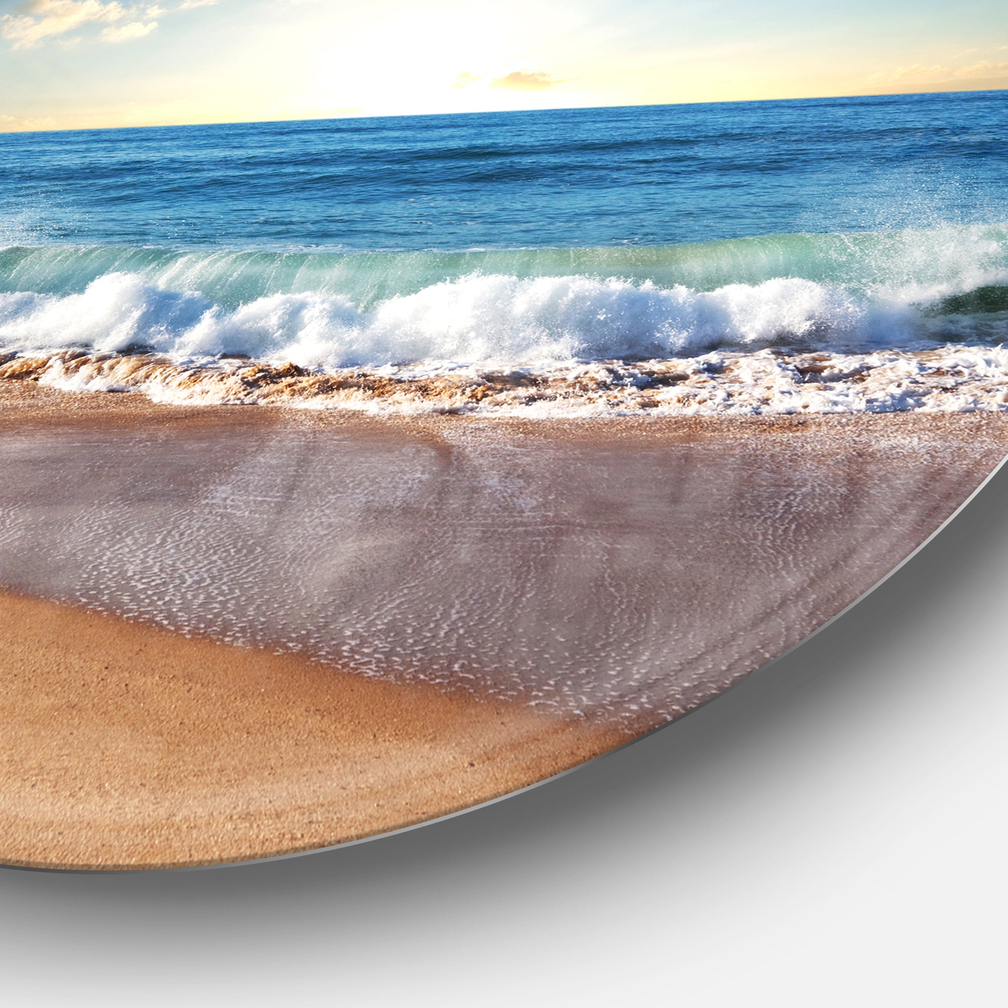 Sea Sunset' Disc Seascape Photography Circle Metal Wall Art