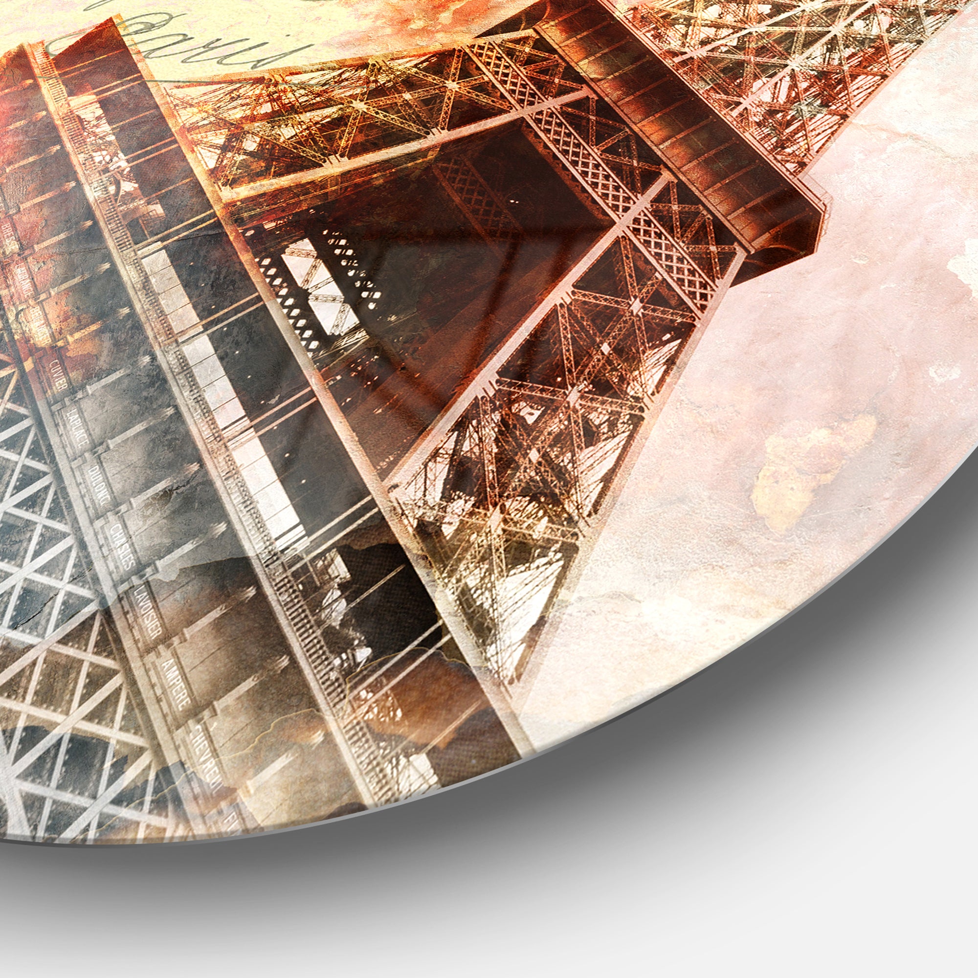 Paris Eiffel TowerParis' Disc Contemporary Circle Metal Wall Art