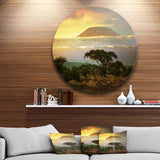 Mount Kilimanjaro' Disc Photography Landscape Circle Metal Wall Art