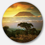 Mount Kilimanjaro' Disc Photography Landscape Circle Metal Wall Art