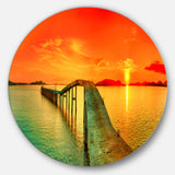 Fabulous Sunset Panorama' Disc Photography Seascape Circle Metal Wall Art
