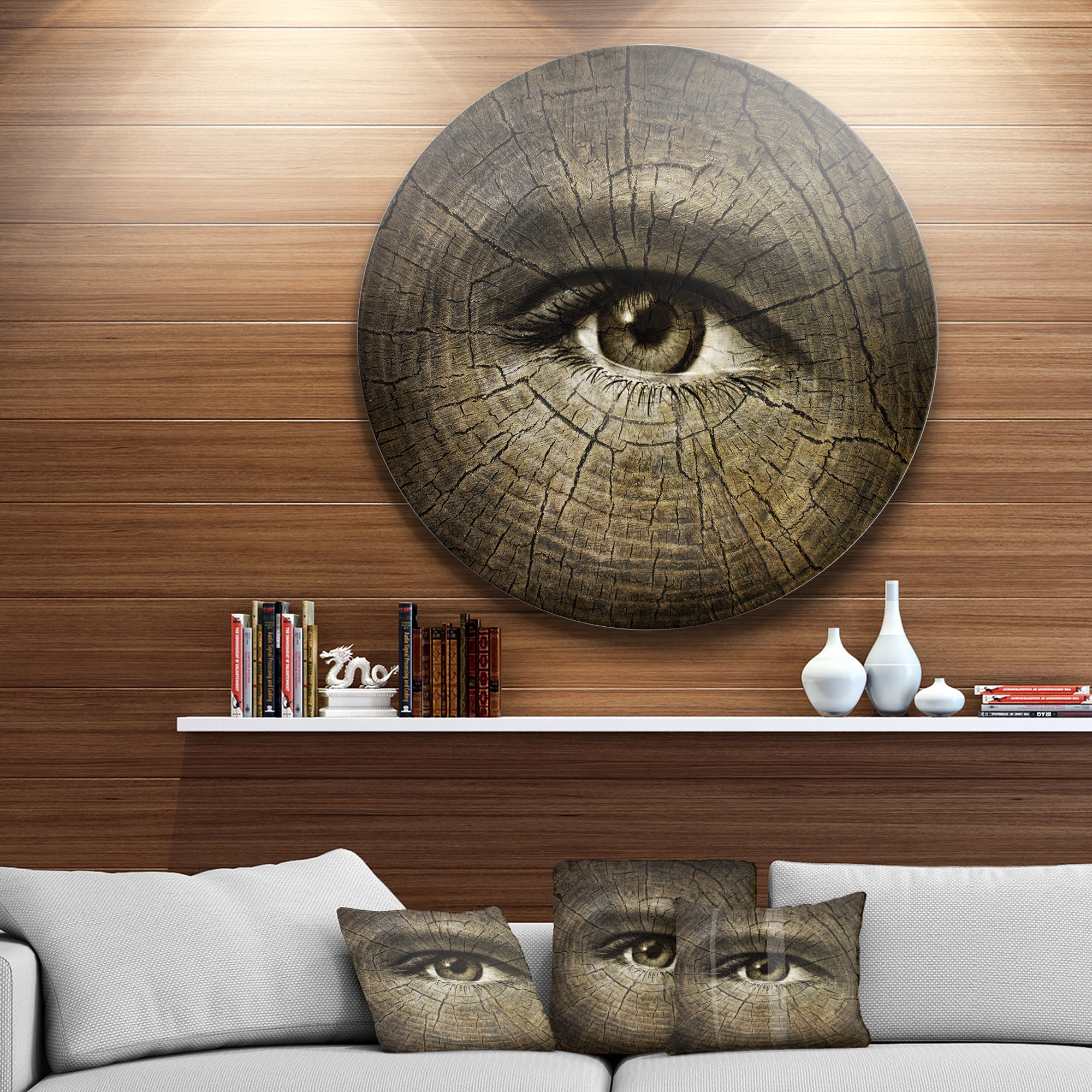 Aging Eyes' Disc Abstract Circle Metal Wall Art