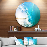 Blue Waves Arch' Disc Seascape Photography Circle Metal Wall Art