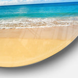 Calm Beach and Tropical Sea' Disc Photography Circle Metal Wall Art