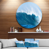 Sky Hitting Ocean Waves' Disc Seascape Circle Metal Wall Art