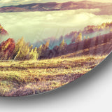 Autumn Panorama of Mountains' Disc Photography Circle Metal Wall Art