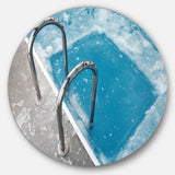 Ice Swimming Blue Pool' Disc Photography Circle Metal Wall Art