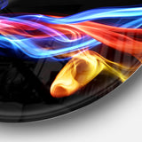 Fire and Ice Design Abstract' Disc Large Contemporary Circle Metal Wall Arts