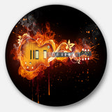 Electric Guitar' Disc Abstract Circle Metal Wall Art
