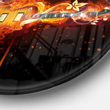 Electric Guitar' Disc Abstract Circle Metal Wall Art