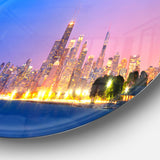 City of Chicago Skyline' Disc Cityscape Photo Circle Metal Wall Art