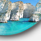 Greek Holidays' Disc Cityscape Photo Circle Metal Wall Art