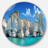 Greek Holidays' Disc Cityscape Photo Circle Metal Wall Art