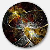 Symmetrical Fractal Flower' Disc Floral Circle Metal Wall Art
