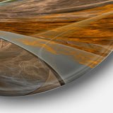 Symmetrical Yellow Fractal Flower' Disc Large Contemporary Circle Metal Wall Arts