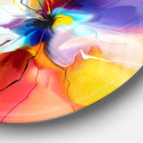 'Creative Flower in Multiple Colors' Disc Large Floral Artwork on Metal