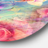 Vintage Romantic Floral Art' Floral Circle Metal Wall Decor