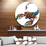 Cheerful Scorpion' Disc Animal Circle Metal Wall Art