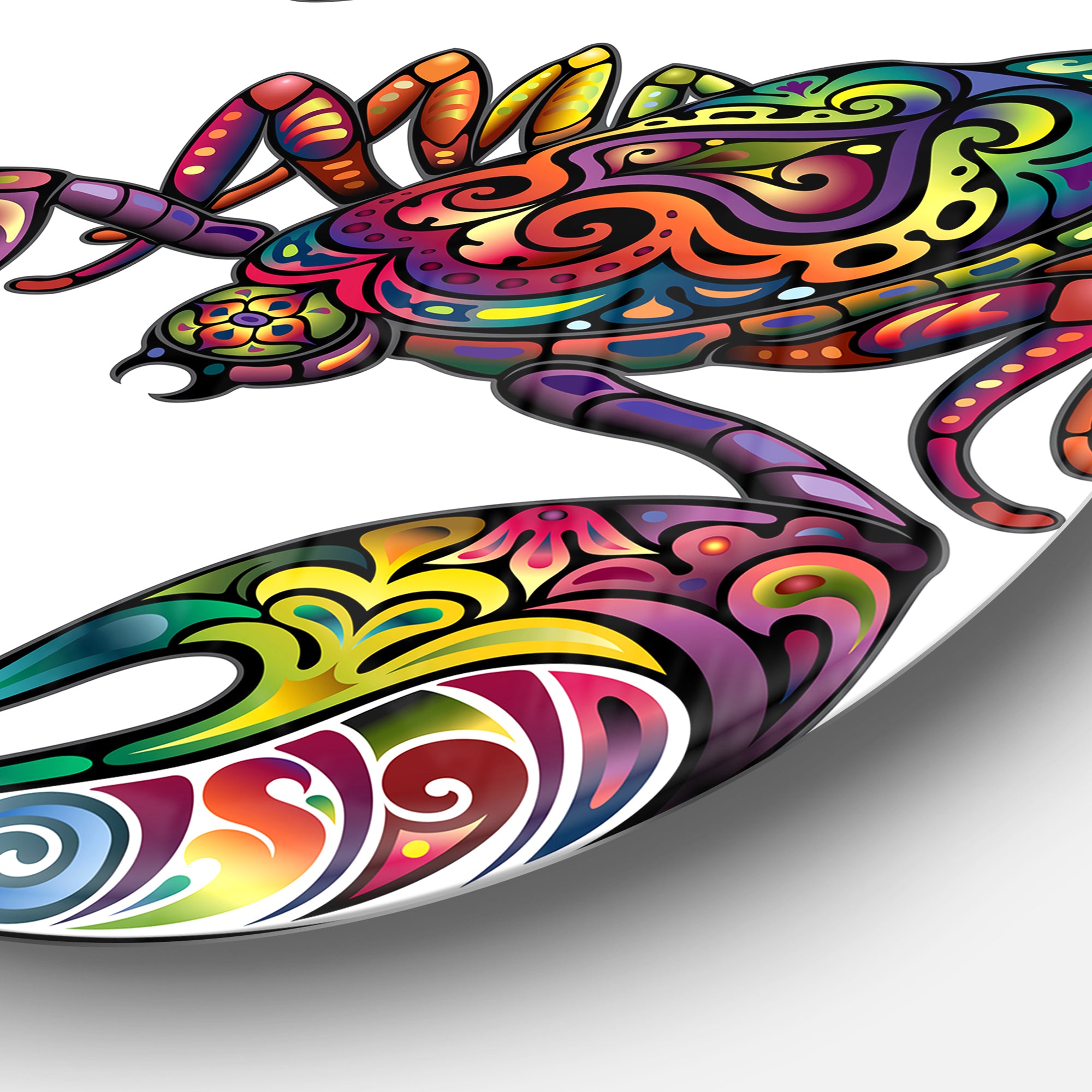 Cheerful Scorpion' Disc Animal Circle Metal Wall Art