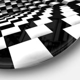 Optical Black and White Pattern' Disc Abstract Circle Metal Wall Art