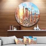 Mushrooms' Disc Landscape Photography Circle Metal Wall Art