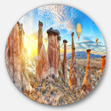 Mushrooms' Disc Landscape Photography Circle Metal Wall Art