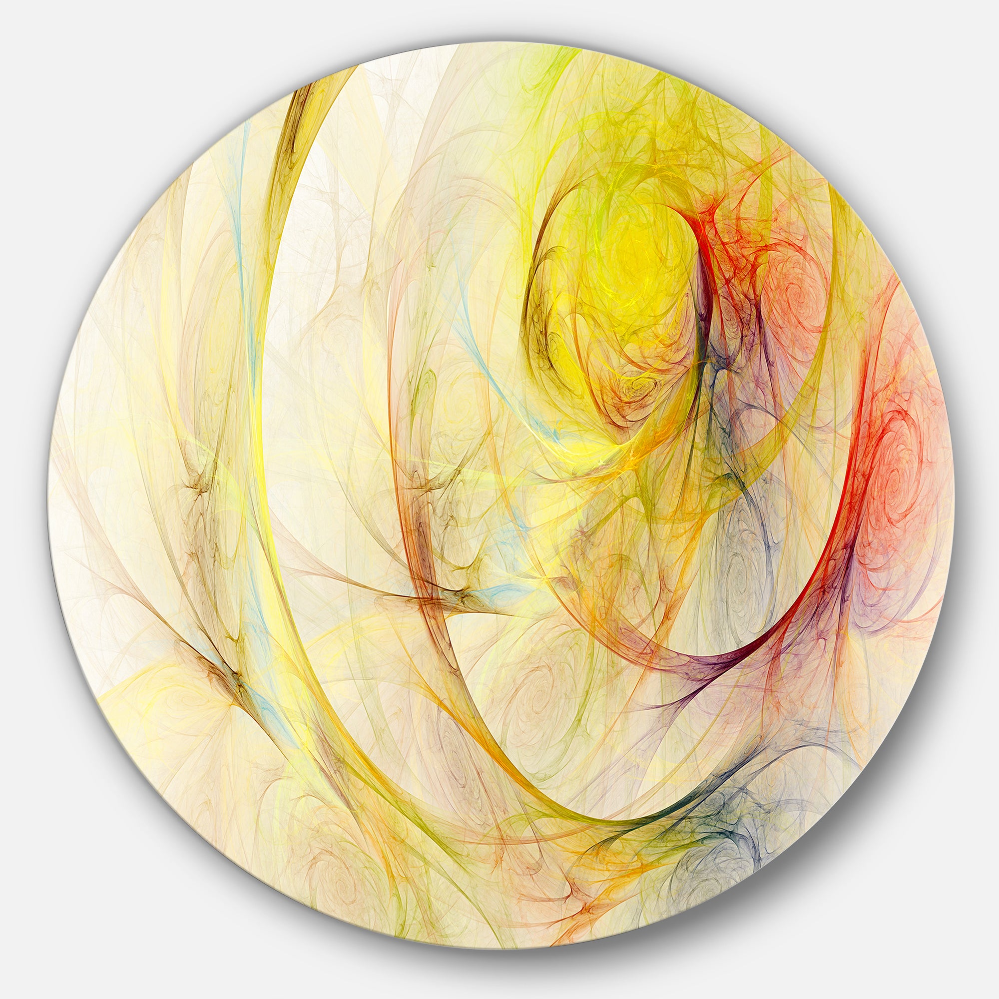 Yellow Storm Sky' Disc Abstract Circle Metal Wall Art